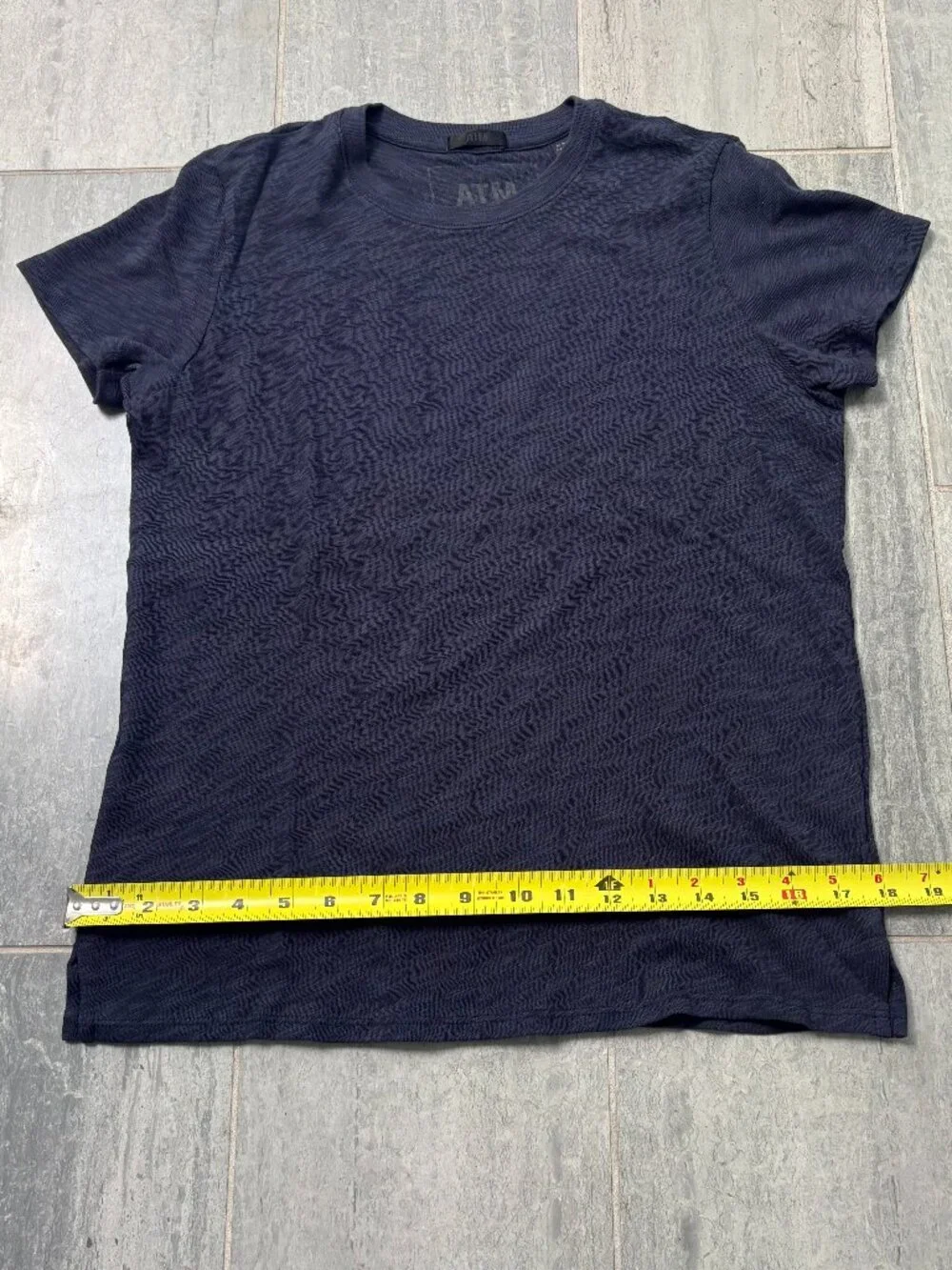 ATM Anthony Thomas Melillo Slub Cotton Crewneck Tee Blue Medium - Picture 7 of 9